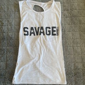 Savage Barbell Open back muscle tank.